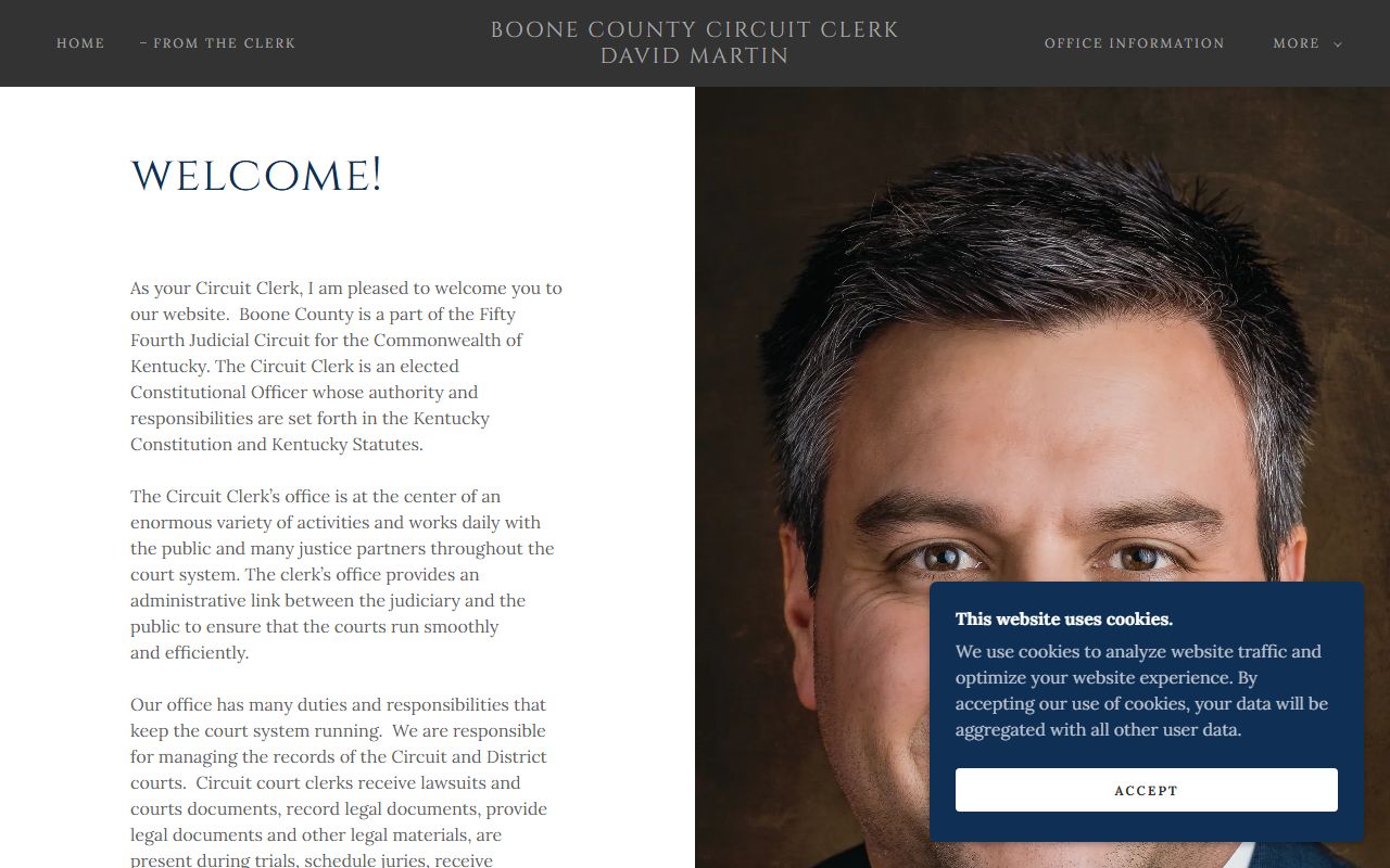 Boone County Circuit Court Clerk records duties page