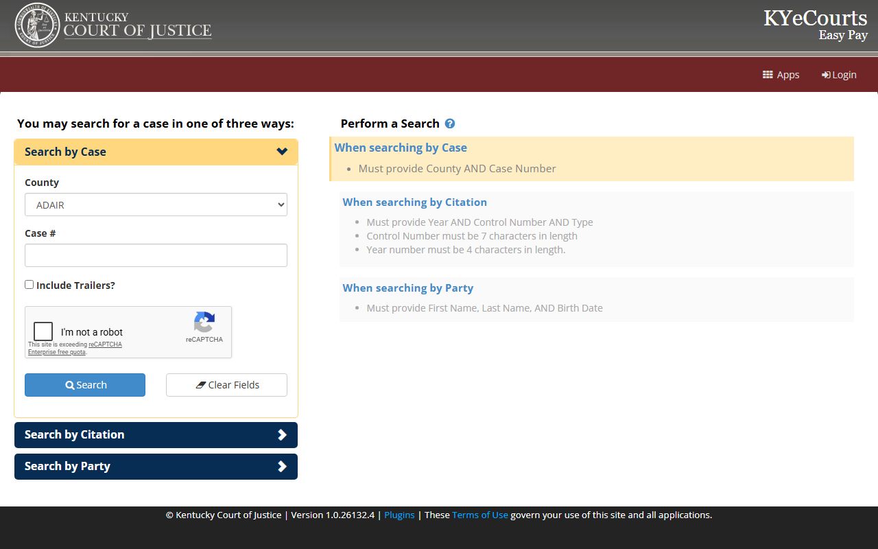 Boone County court records Kentucky ePay portal