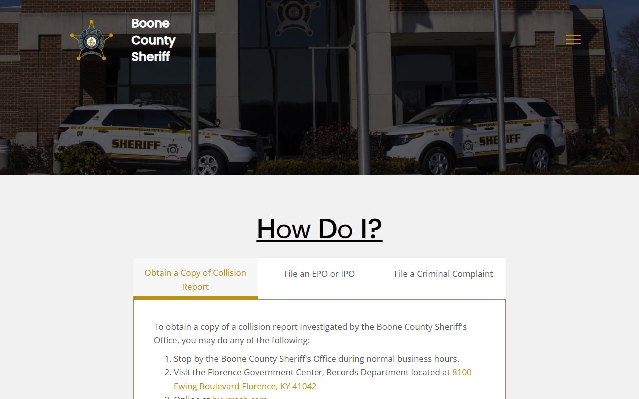 Boone County warrant records sheriff summons and arrest warrant information